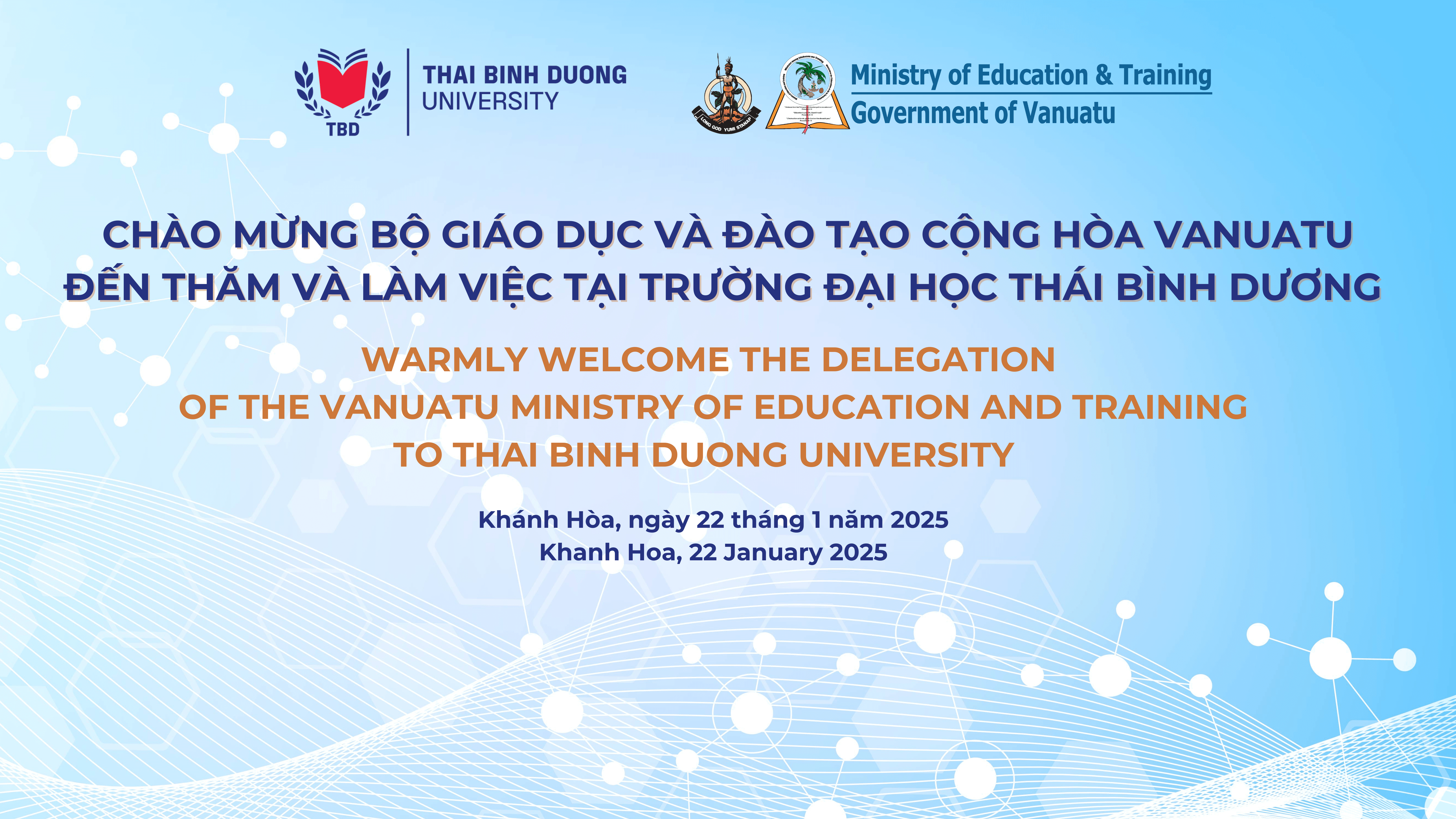 The visit of the delegation of the Ministry of Education and Training of Vanuatu to Thái Bình Dương University