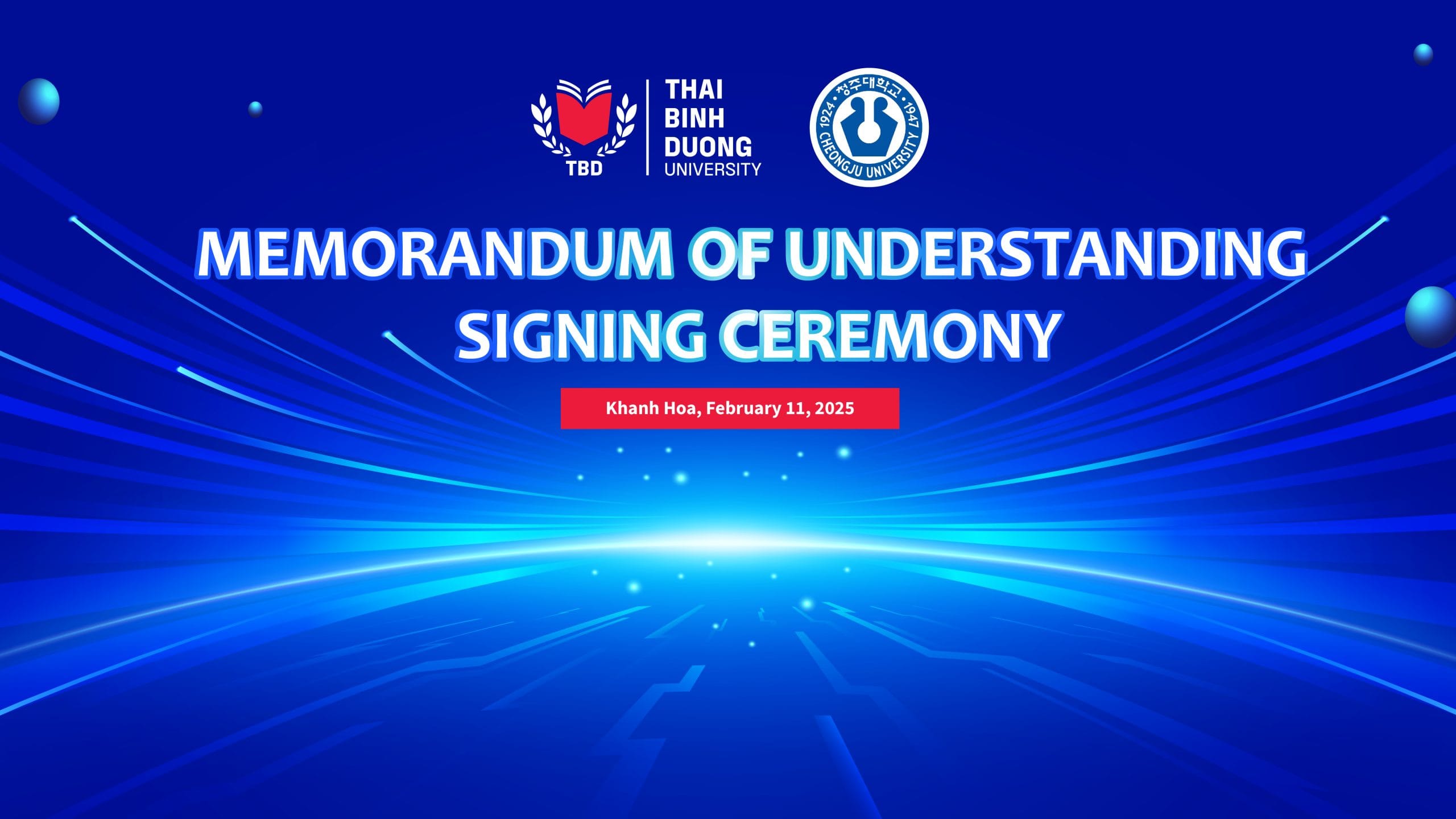 Memorandum of Understanding (MOU) with Cheongju University (South Korea).
